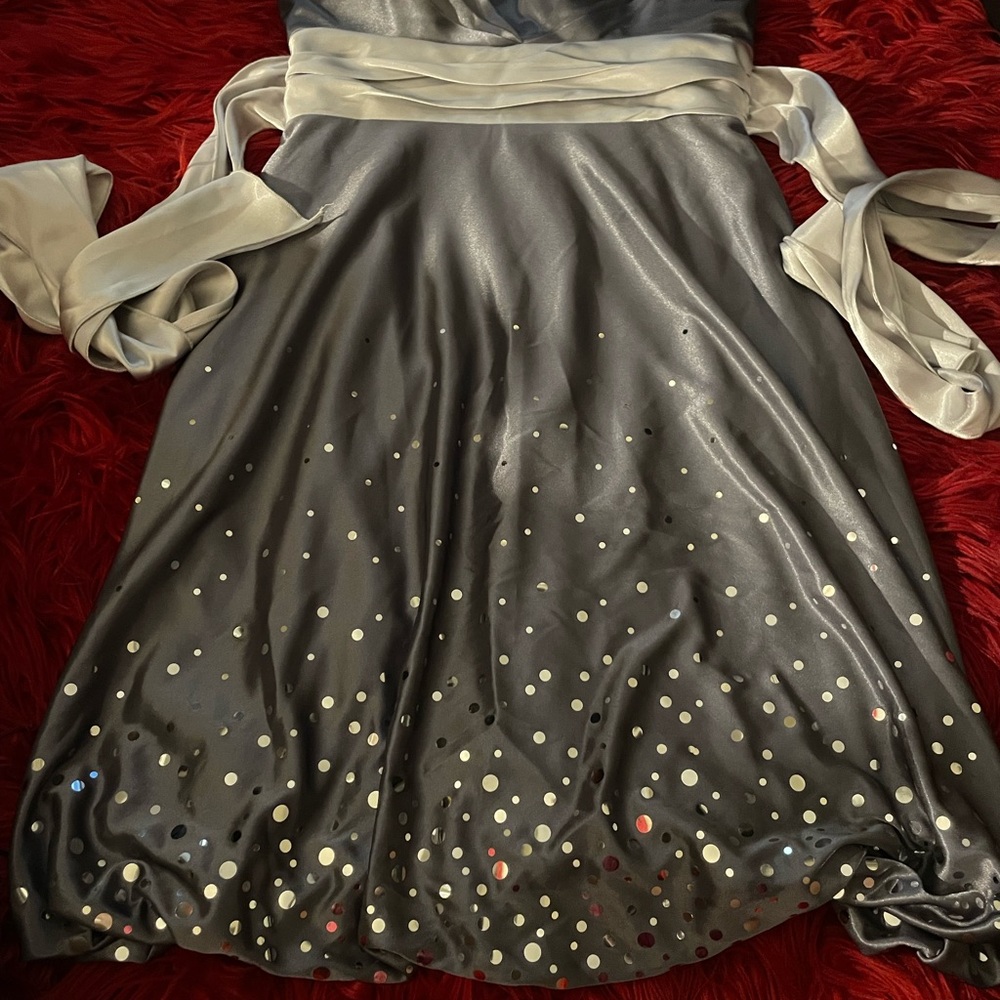 Elegant Gray Kids Dress with Sequin Details